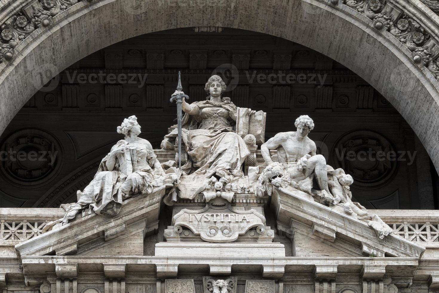 Justice inscription on Rome corte di cassazione palace photo