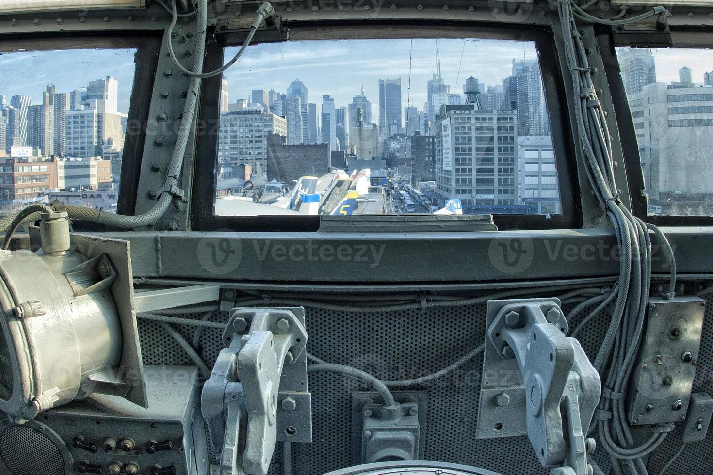 NEW YORK view from airplane cockpit photo
