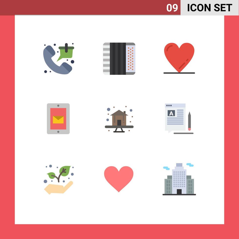 9 Creative Icons Modern Signs and Symbols of home support music service mobile Editable Vector Design Elements
