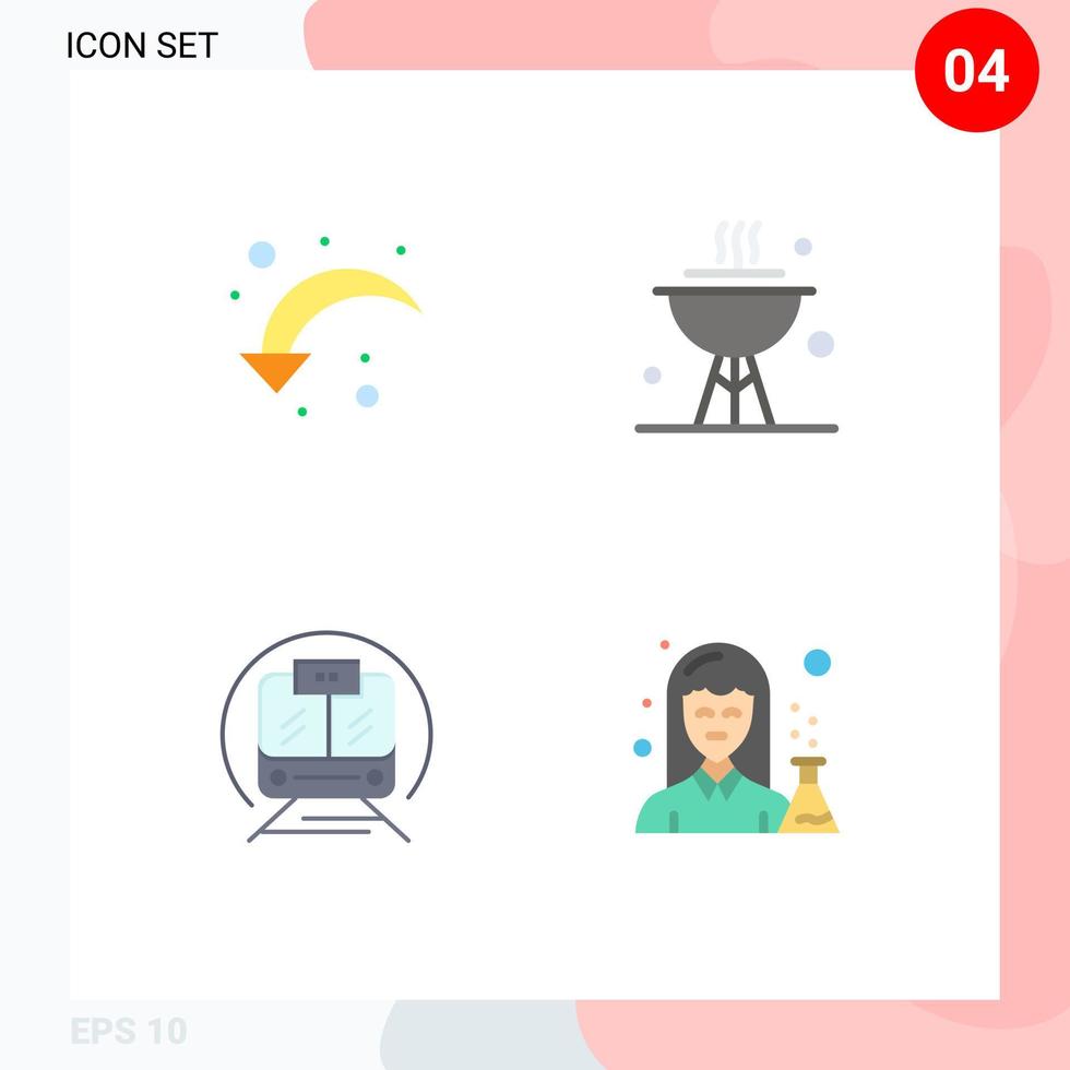 4 Universal Flat Icons Set for Web and Mobile Applications refresh transport down left dish public Editable Vector Design Elements