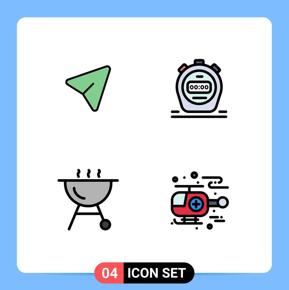 Stock Vector Icon Pack of 4 Line Signs and Symbols for arrow ambulance computer watch hospital Editable Vector Design Elements