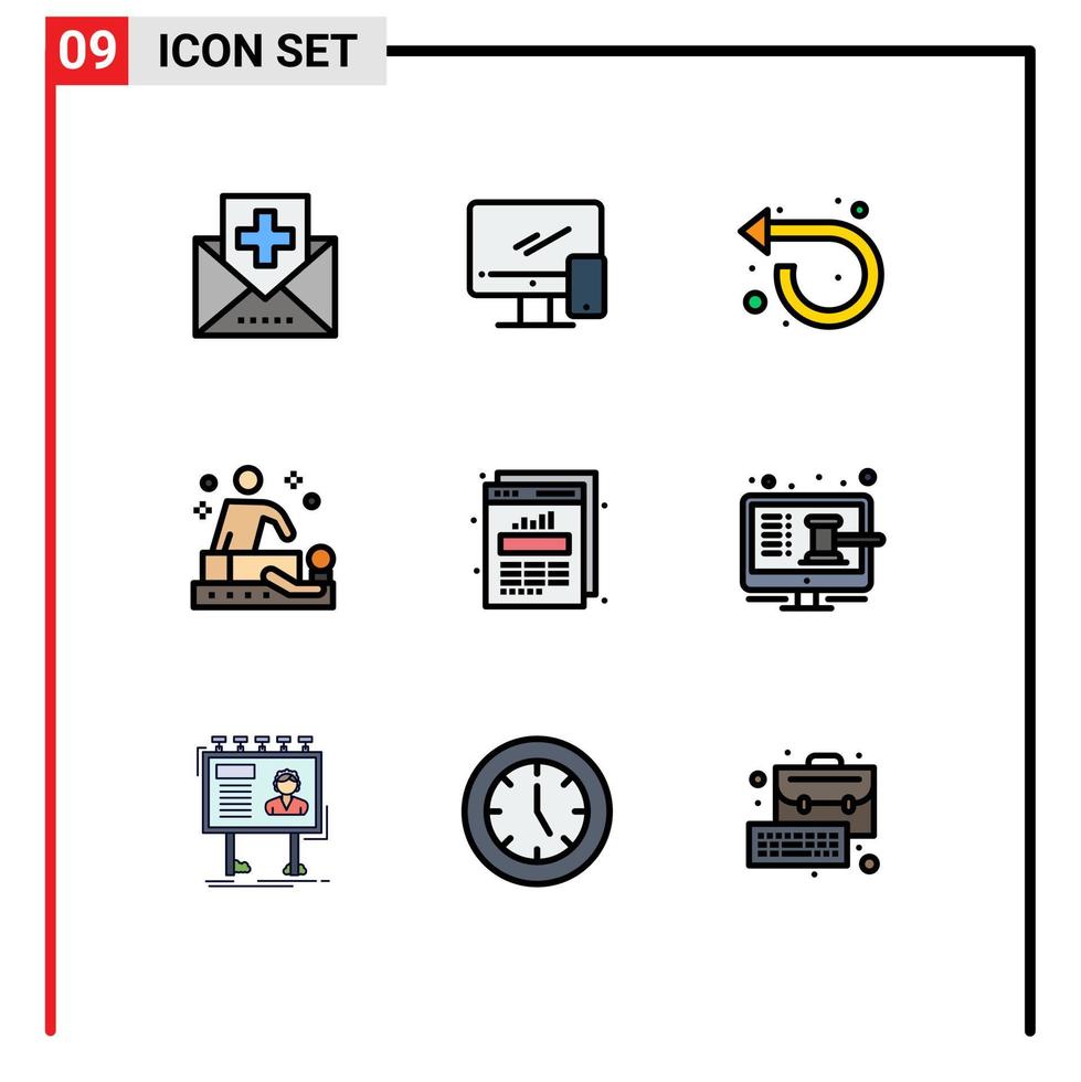 Set of 9 Modern UI Icons Symbols Signs for wellness relaxation imac massage repeat Editable Vector Design Elements