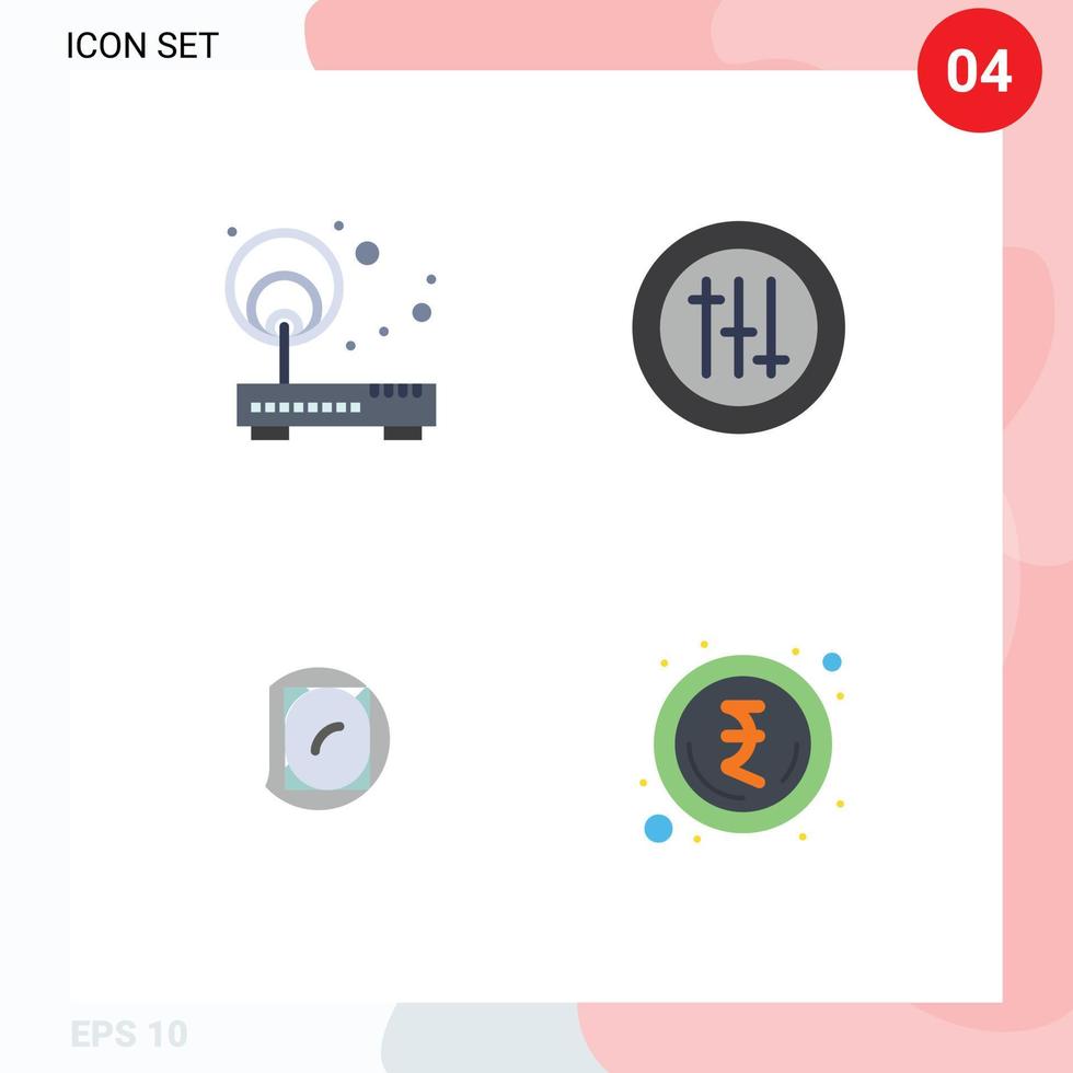 4 User Interface Flat Icon Pack of modern Signs and Symbols of access lab point preferences science Editable Vector Design Elements