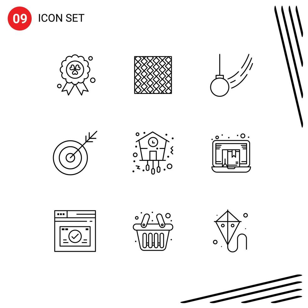 9 iconos creativos signos y símbolos modernos de mosaicos de flecha de gol elementos de diseño de vectores editables vinculados al movimiento