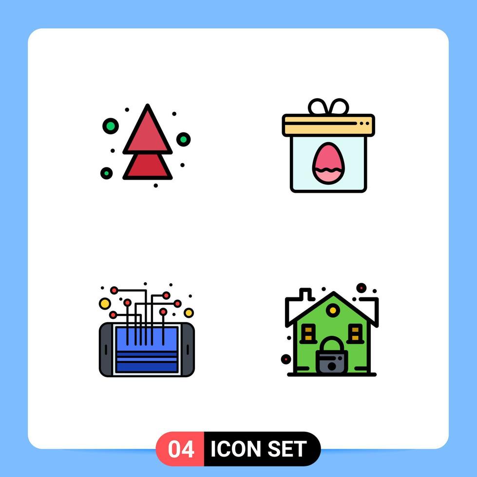 4 iconos creativos signos y símbolos modernos de flecha dirección móvil procesador de huevos elementos de diseño vectorial editables vector