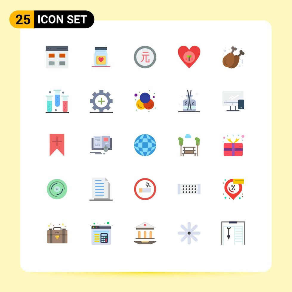 conjunto de pictogramas de 25 colores planos simples de elementos de diseño vectorial editables de valor de entorno empresarial favorito similar vector
