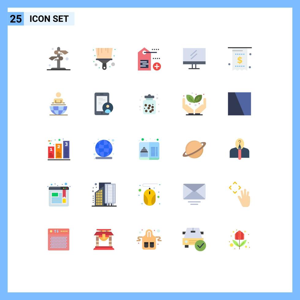 paquete de iconos de vector de stock de 25 signos de línea y símbolos para moneda de dinero añadir elementos de diseño de vector editables de educación de factura