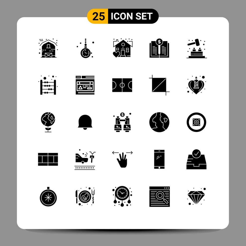 25 Creative Icons Modern Signs and Symbols of game investment watch accessorize investing book Editable Vector Design Elements