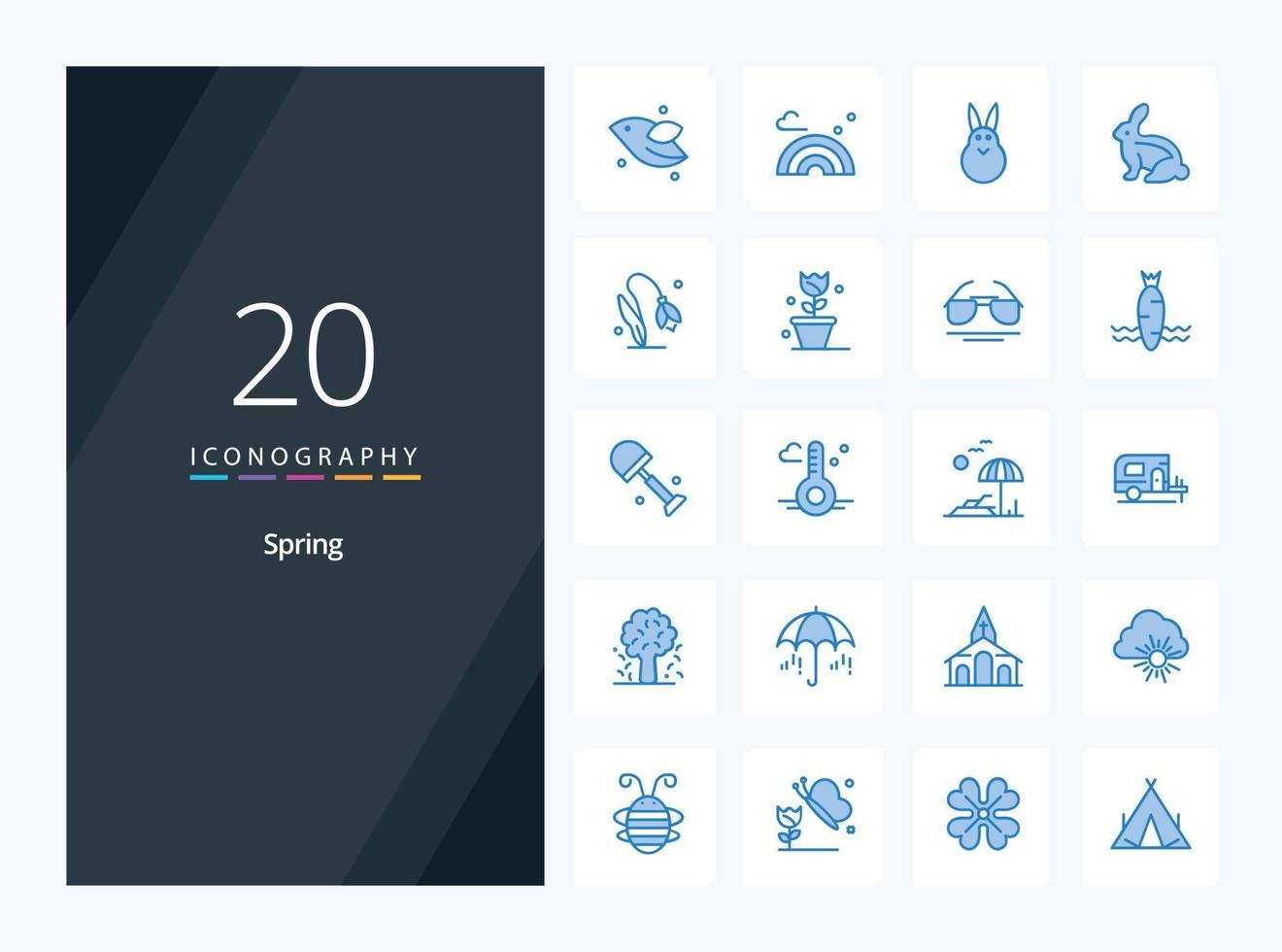 20 Spring Blue Color icon for presentation vector