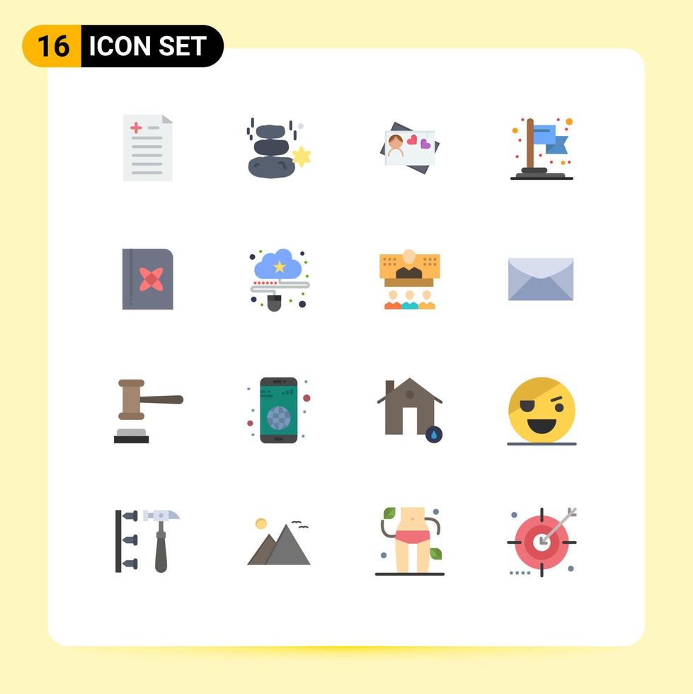 16 Flat Color concept for Websites Mobile and Apps science formula card book business Editable Pack of Creative Vector Design Elements