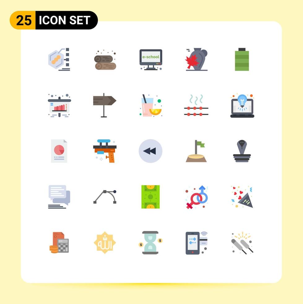 Stock Vector Icon Pack of 25 Line Signs and Symbols for leaf autumn firewood pot learning Editable Vector Design Elements