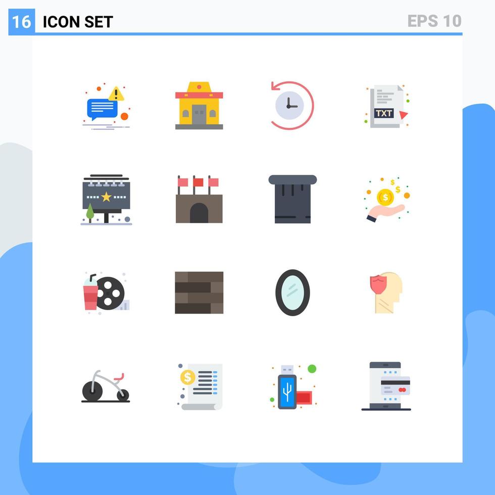 16 iconos creativos signos y símbolos modernos de publicidad en vallas publicitarias documentos de anuncios futuros paquete editable de elementos de diseño de vectores creativos