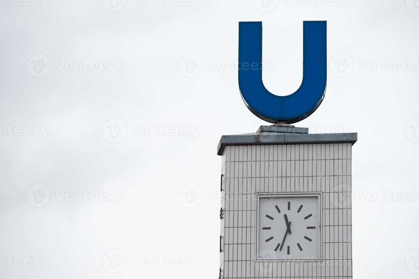 underground german sign and clock photo