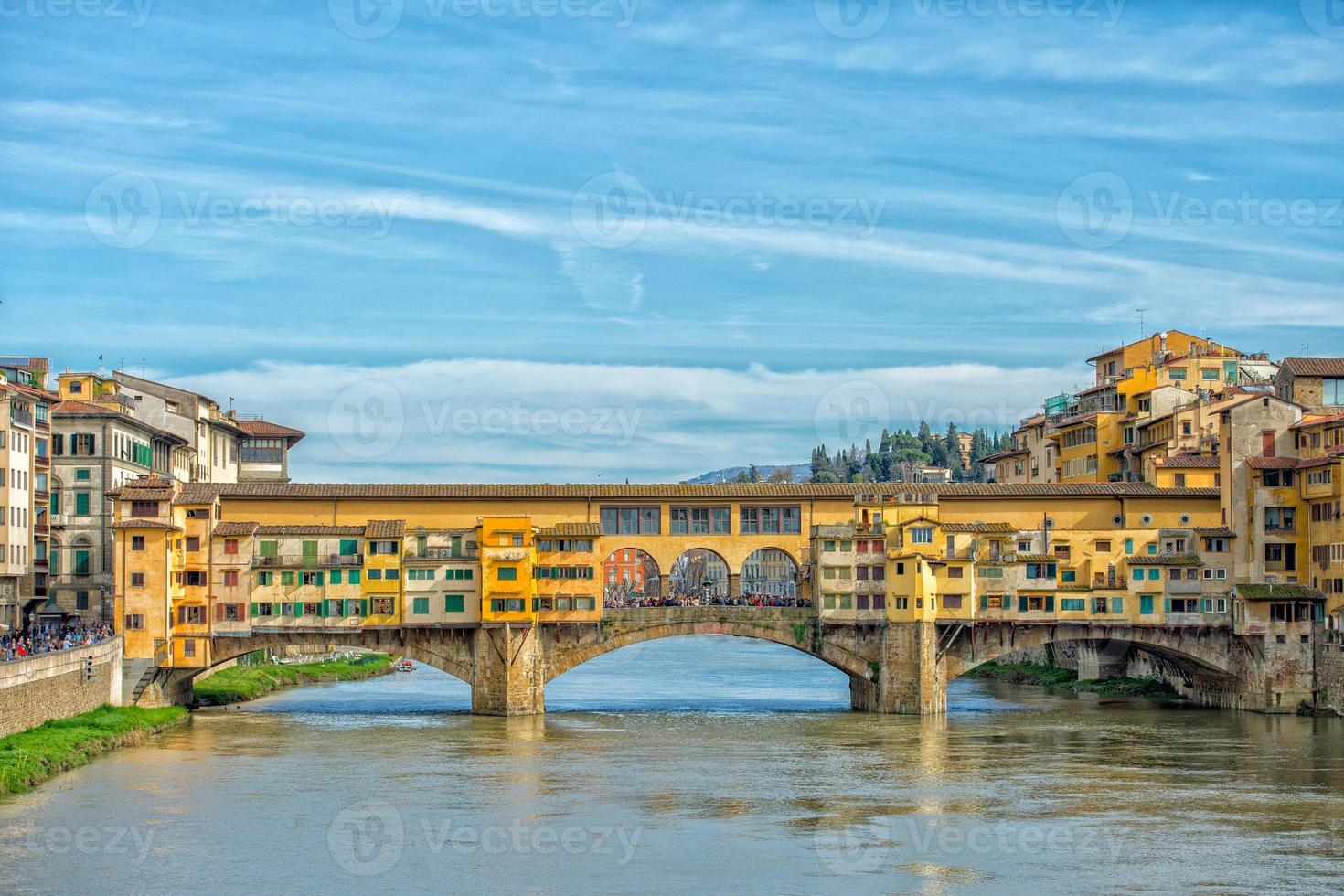 Florence Ponte Vecchio sunset view photo