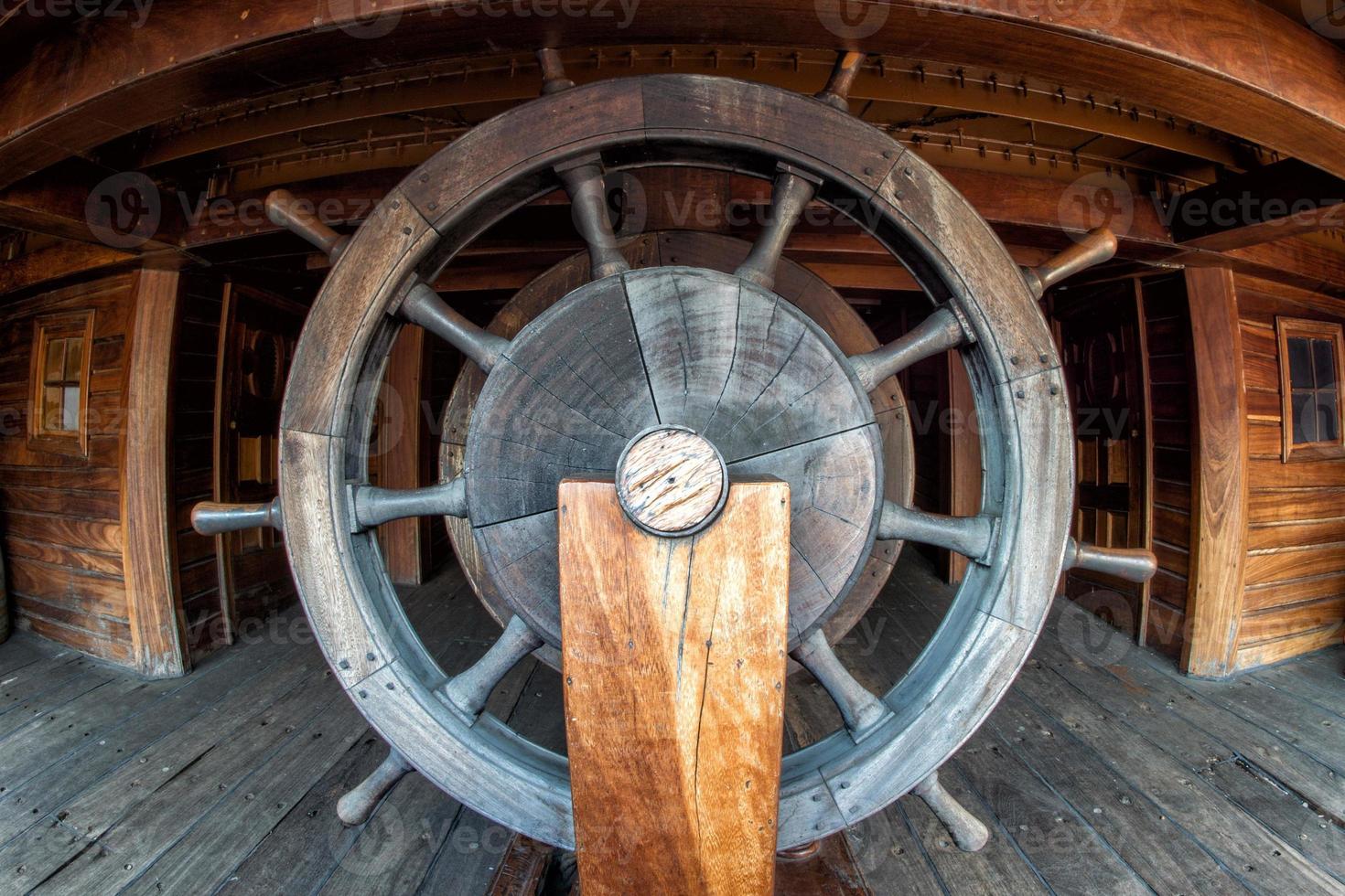 pirate ship wood wheel detail photo