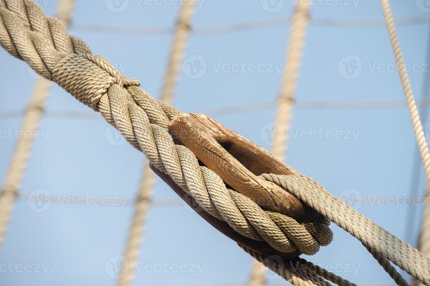 sail ship shrouds detail on sky photo