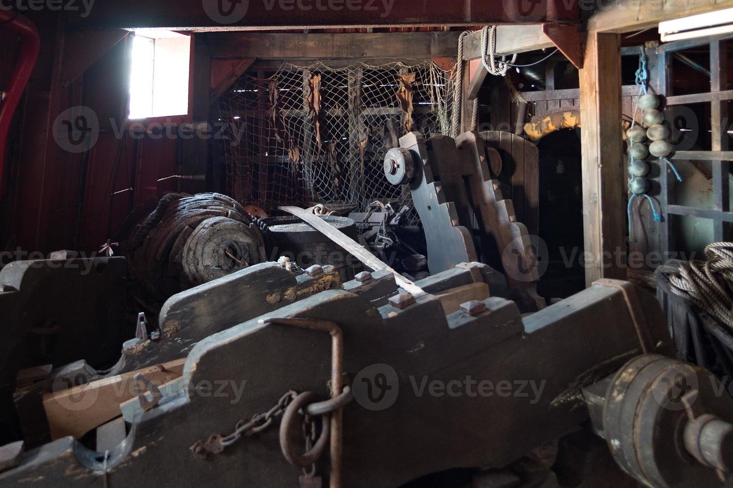 iron cannon on sail ship photo