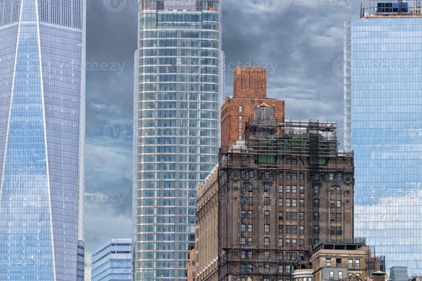 new york manhattan skyscrapers building detail photo