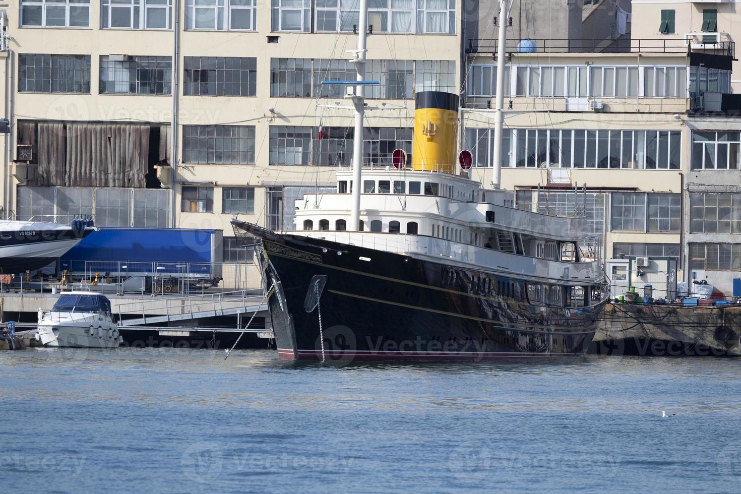 old ship in harbor photo