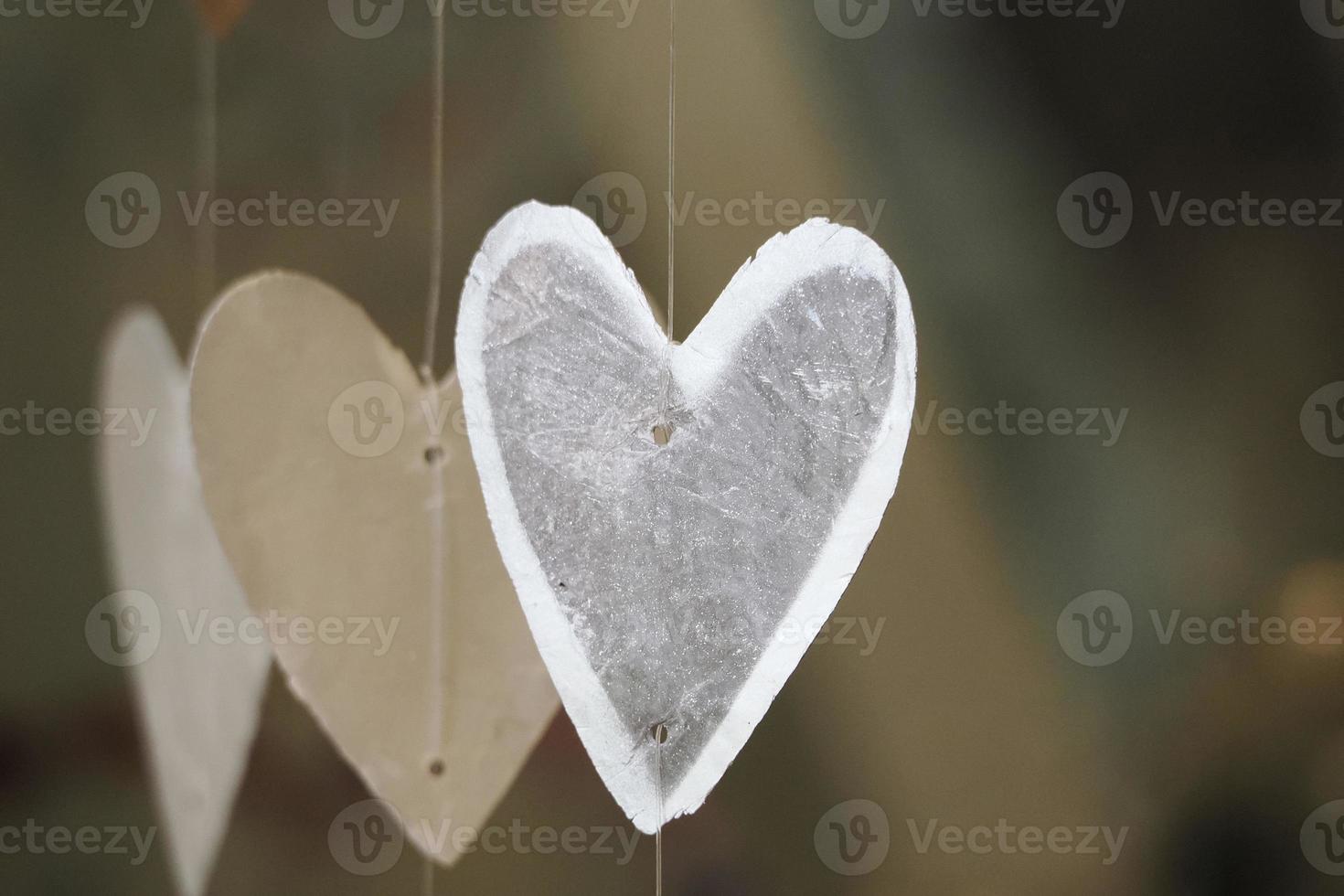 heart shape wind chimes detail photo