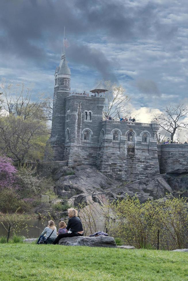 NEW YORK - USA - APRIL, 20 2017 people in central park on sunny day photo