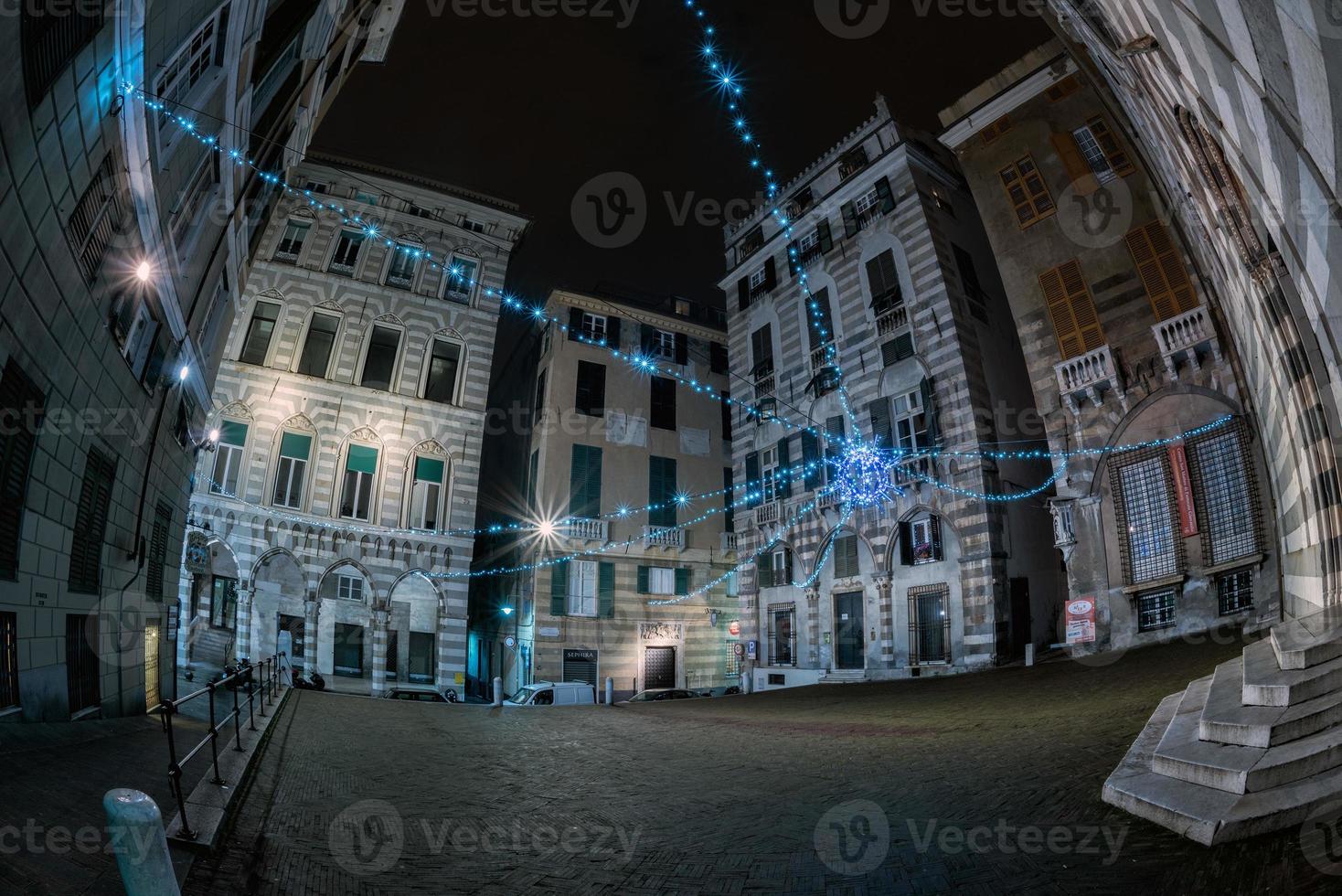 genoa san matteo church and plaza at night photo