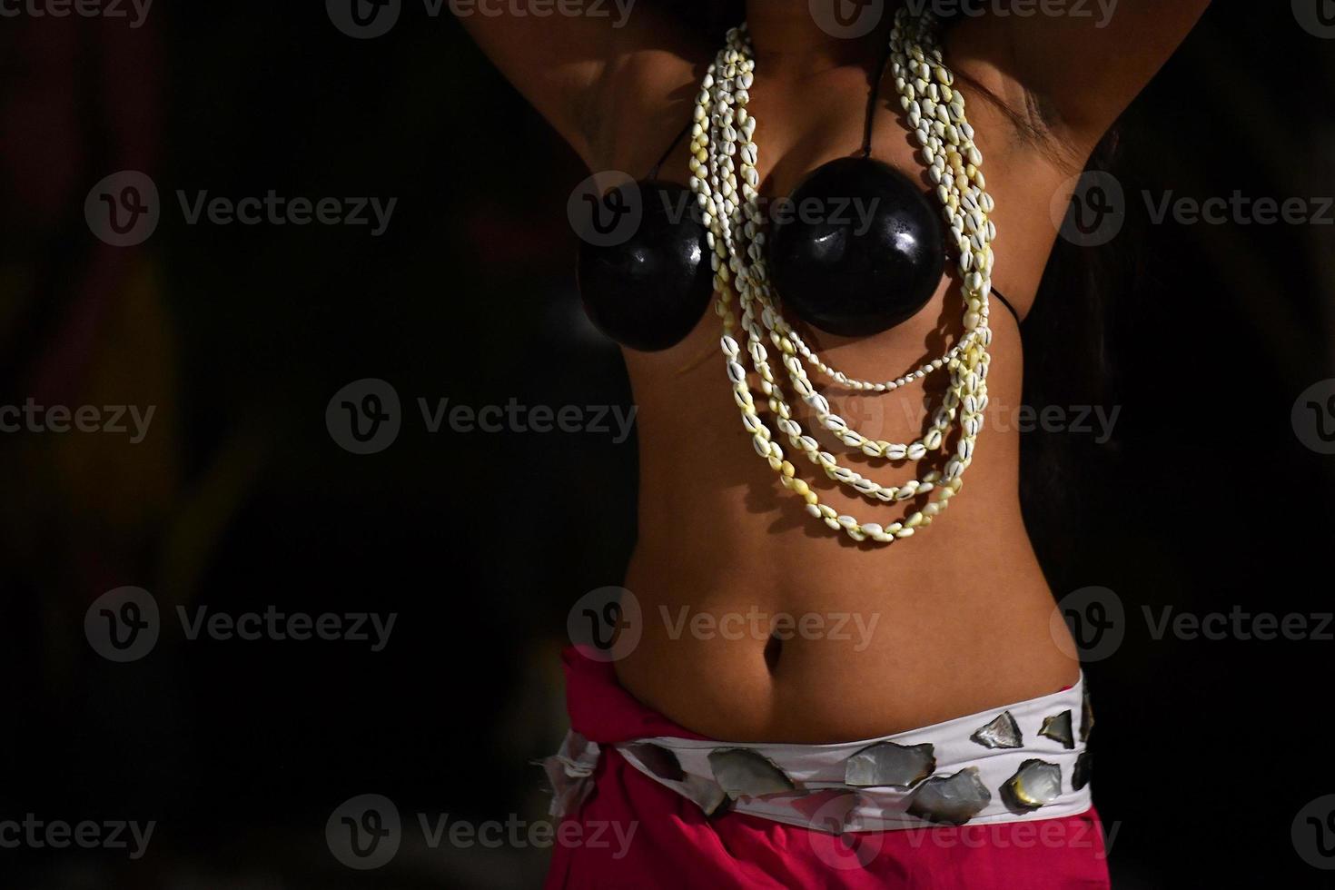 Polynesian dancer hula move effect photo