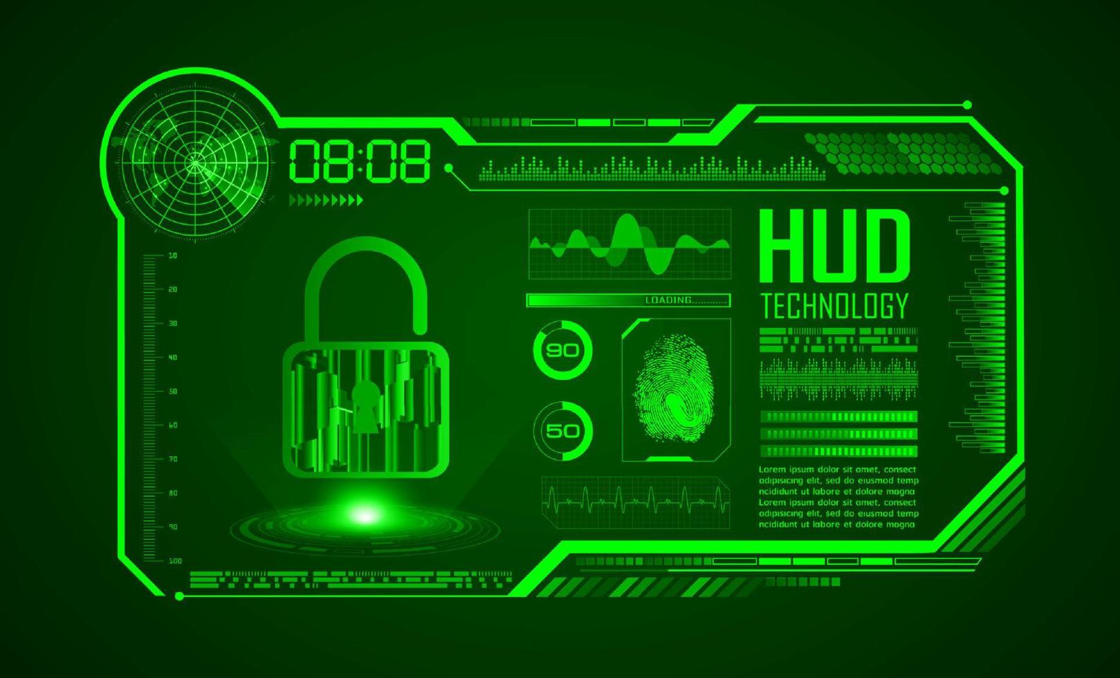 Modern HUD Technology Screen Background vector