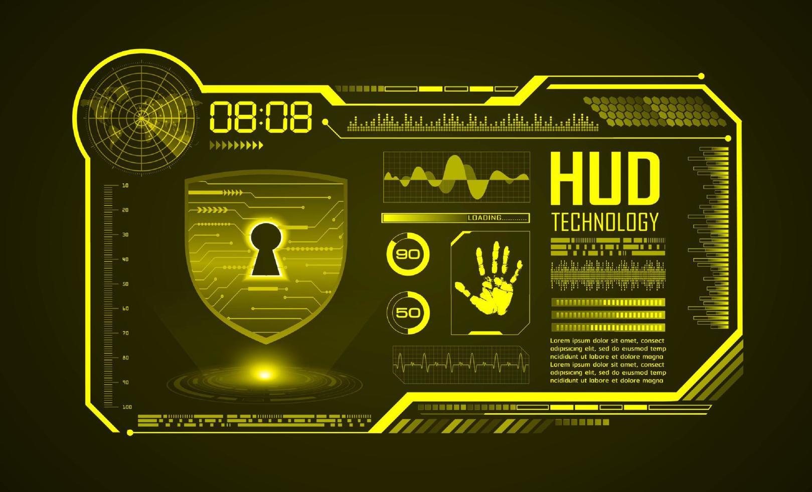 Modern HUD Technology Screen Background vector