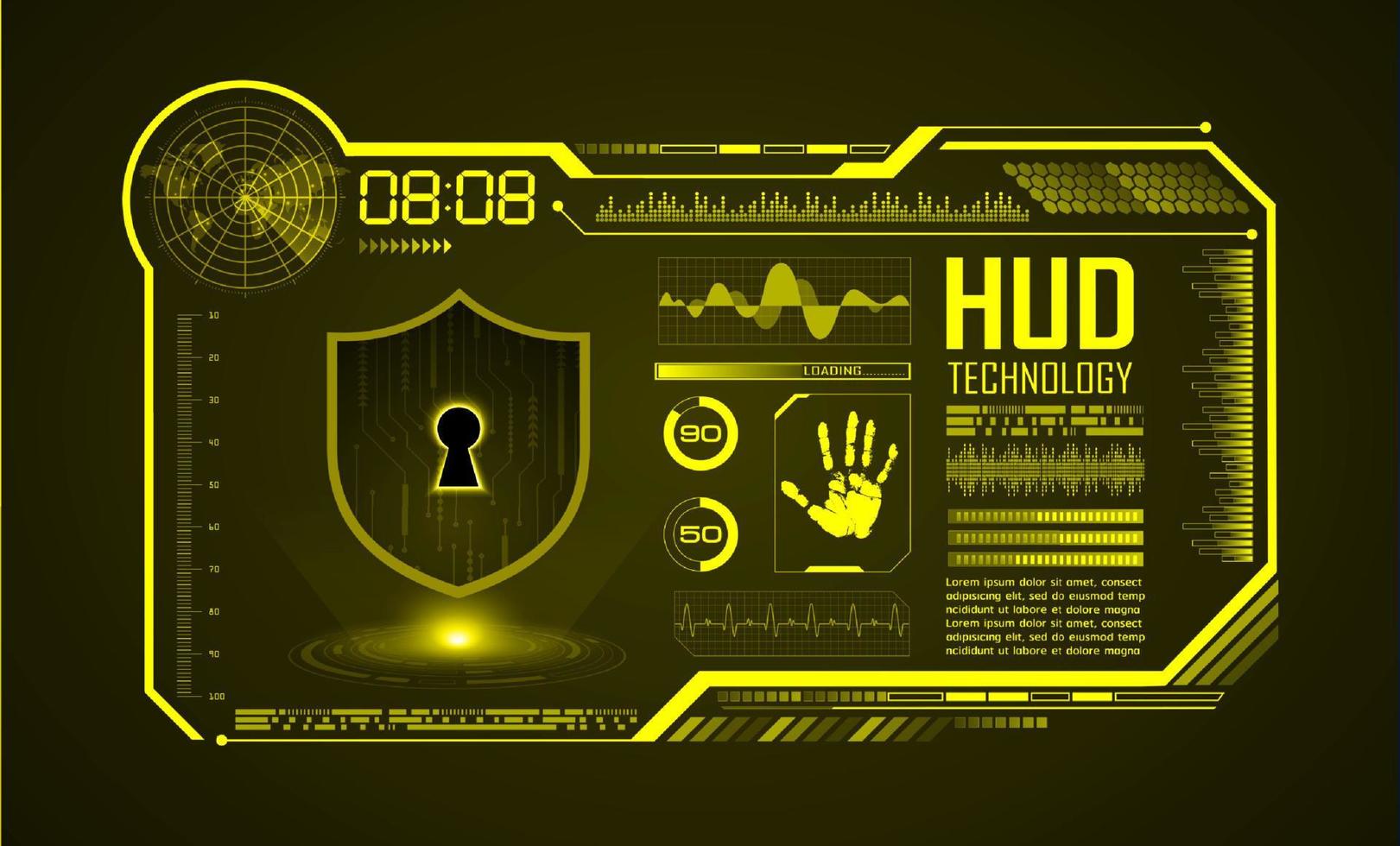 fondo de pantalla de tecnología hud moderna vector