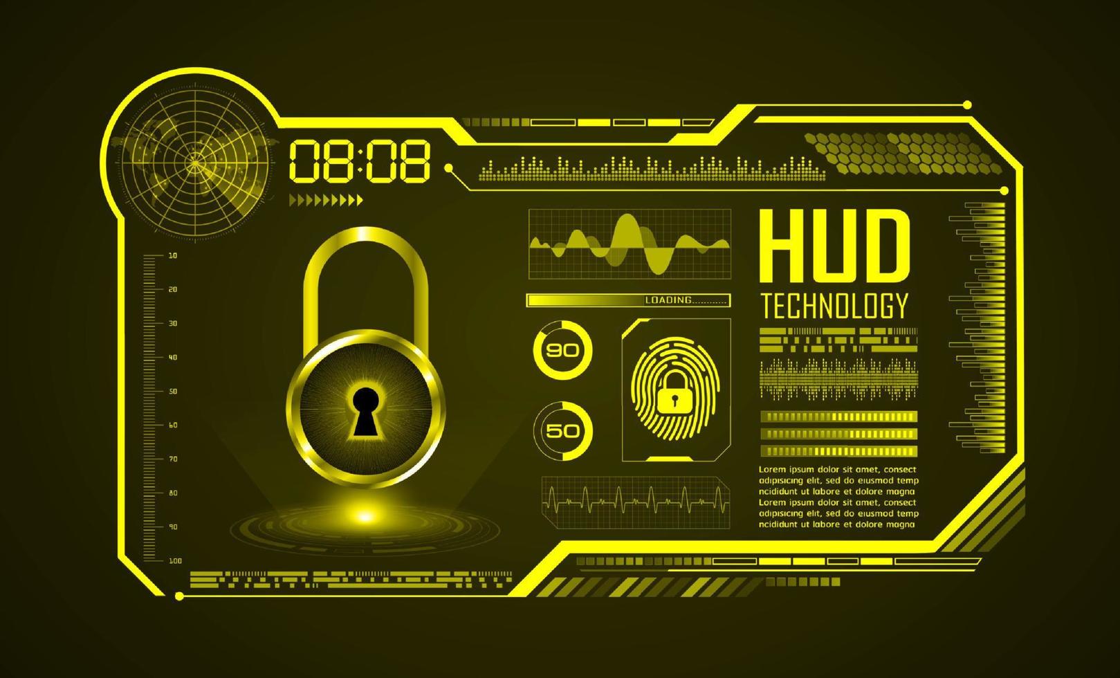 fondo de pantalla de tecnología hud moderna vector