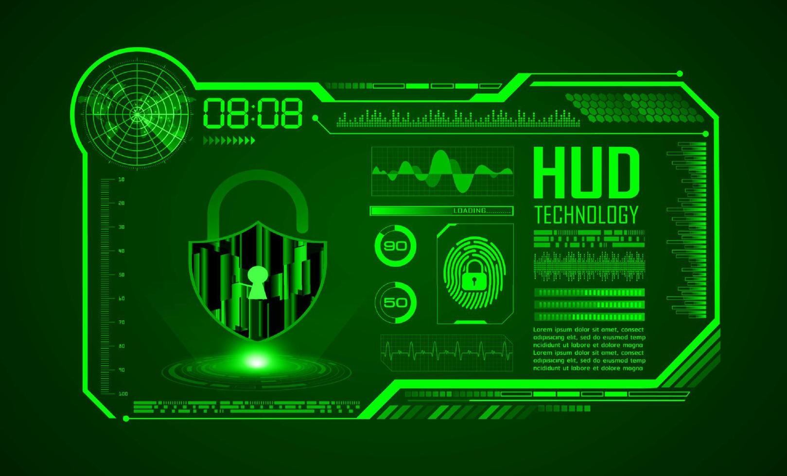 Modern HUD Technology Screen Background vector