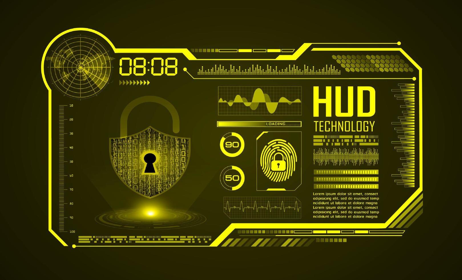 Modern HUD Technology Screen Background vector