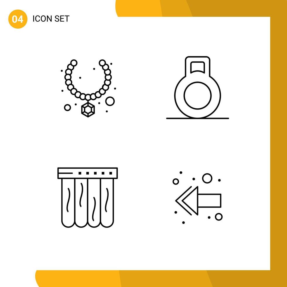 Set of 4 Commercial Filledline Flat Colors pack for jewel back gift pool Layer 1 Editable Vector Design Elements