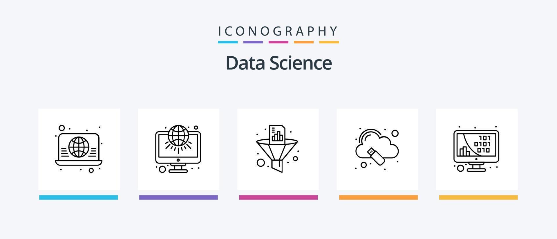 Data Science Line 5 Icon Pack Including web. global. network. architecture. science. Creative Icons Design vector