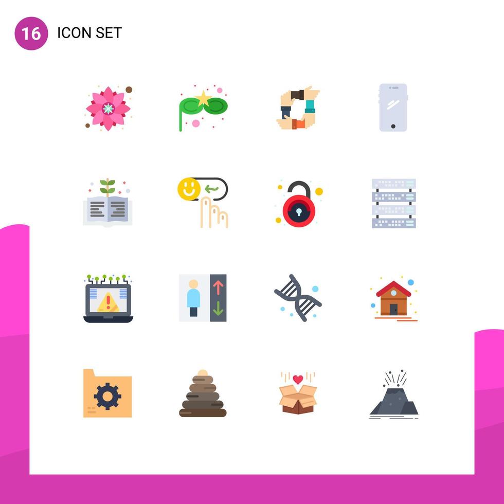 16 símbolos universales de signos de color plano del equipo de teléfonos inteligentes de negocios móviles de iphone paquete editable de elementos de diseño de vectores creativos