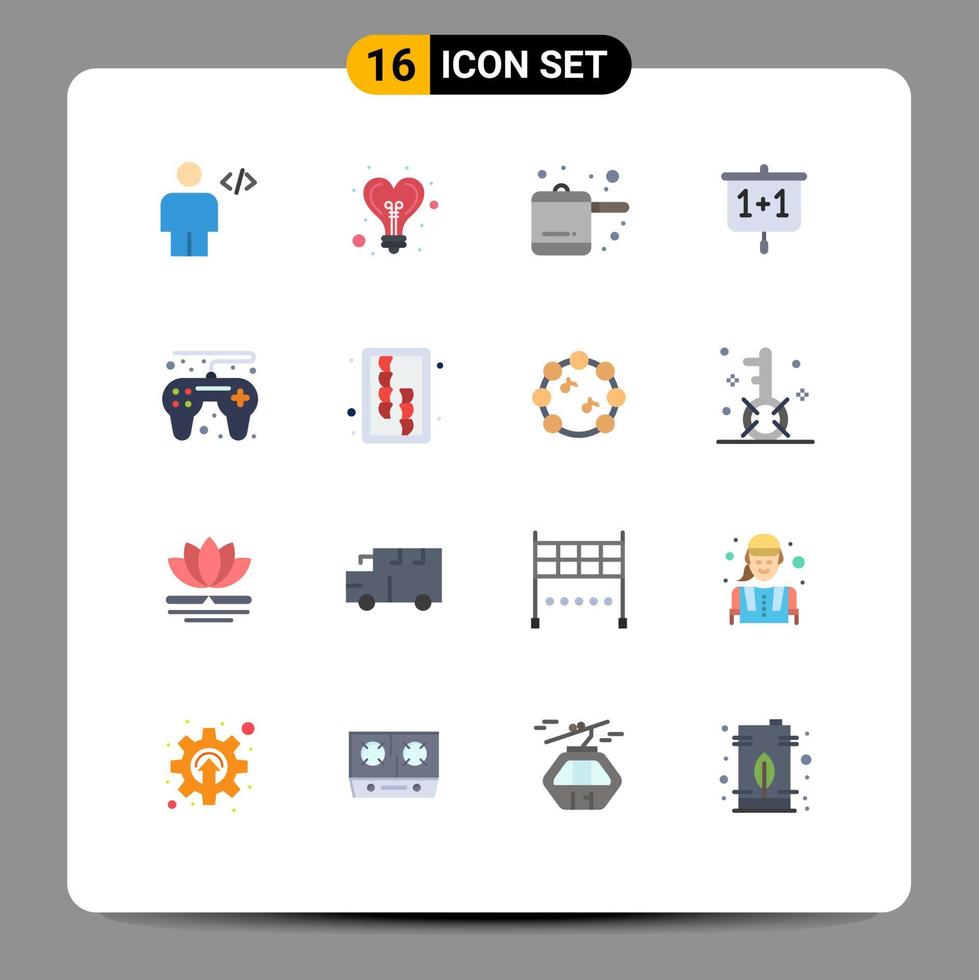 paquete de iconos de vectores de stock de 16 signos y símbolos de línea para el controlador de juegos educación escolar del corazón paquete editable de elementos creativos de diseño de vectores