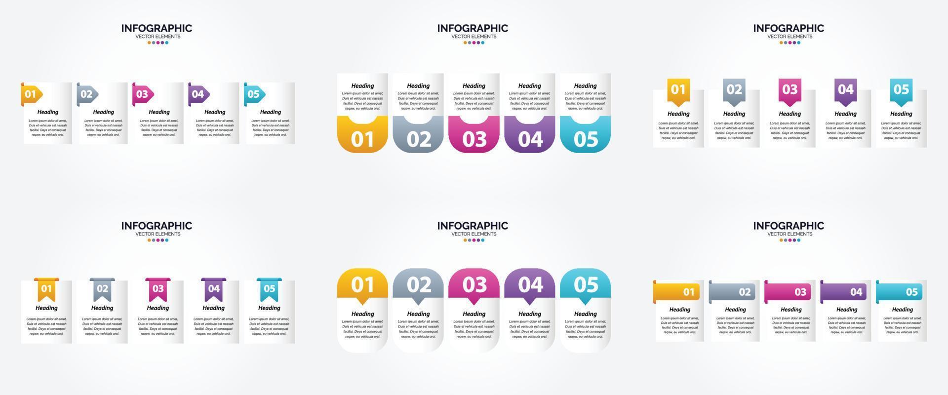 ilustración vectorial infografía conjunto de diseño plano para folleto publicitario y revista vector