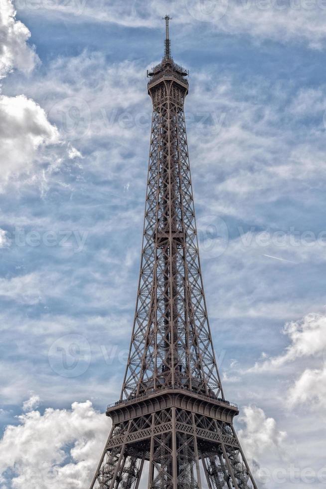 Paris sunny blue sky aerial view photo