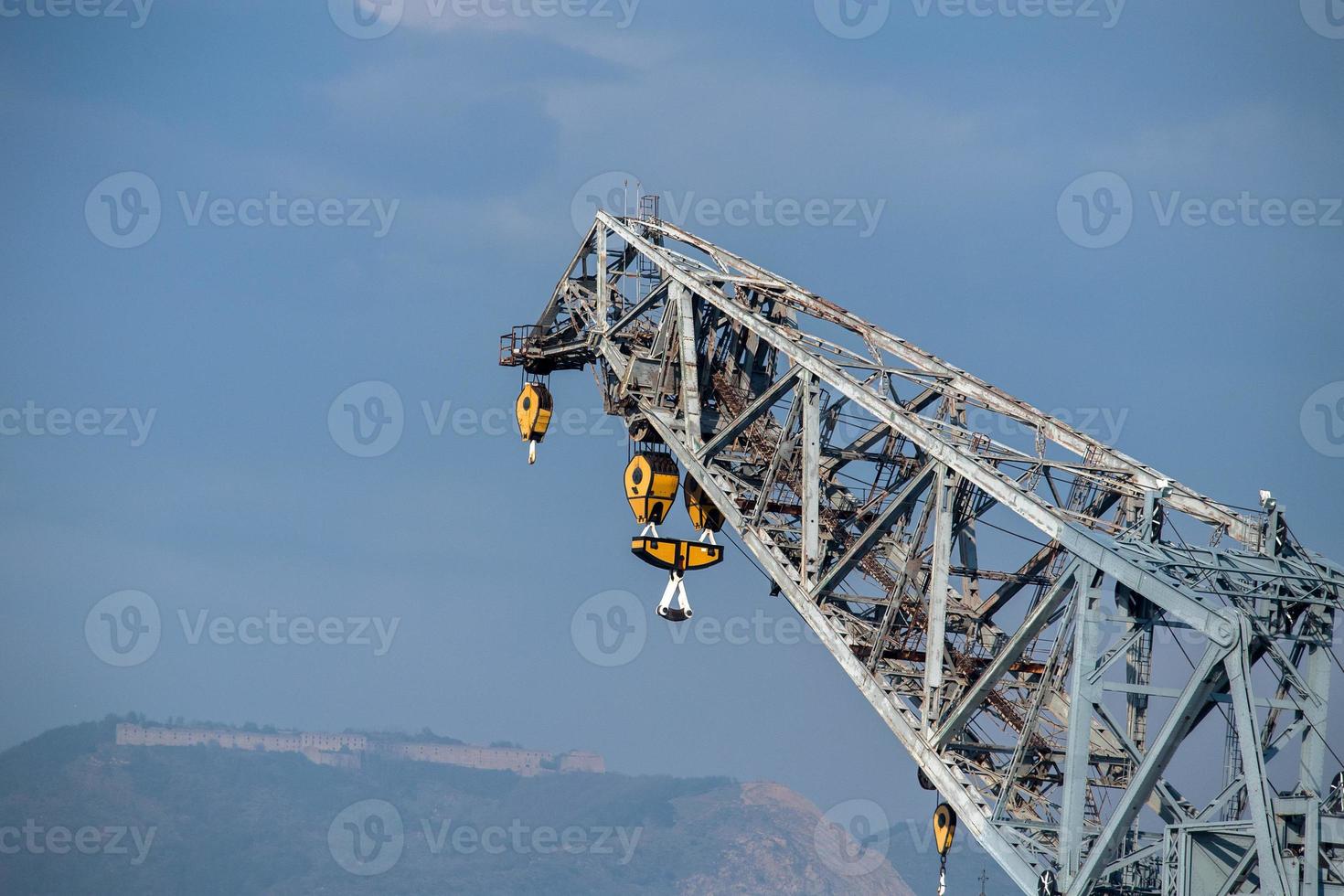 old harbor iron crane detail photo