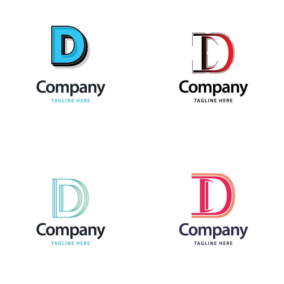 Letter D Big Logo Pack Design Creative Modern logos design for your business vector