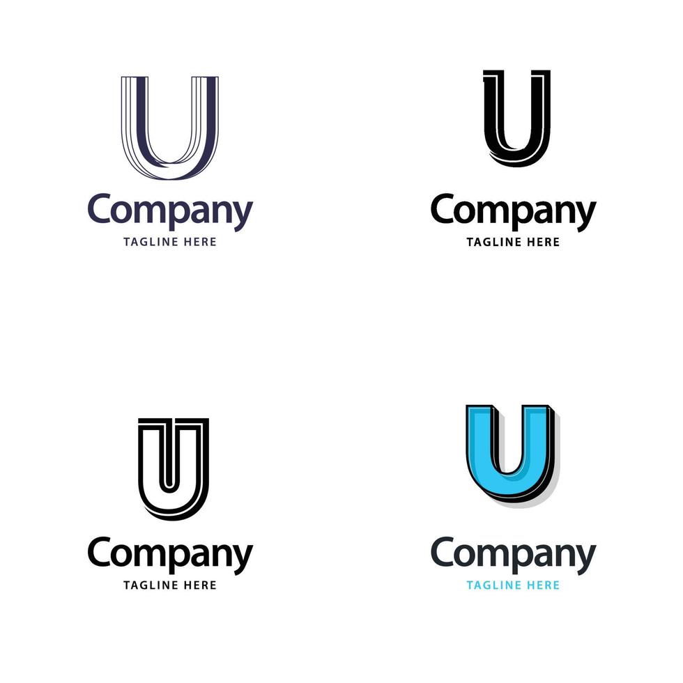 Letter U Big Logo Pack Design Creative Modern logos design for your business vector