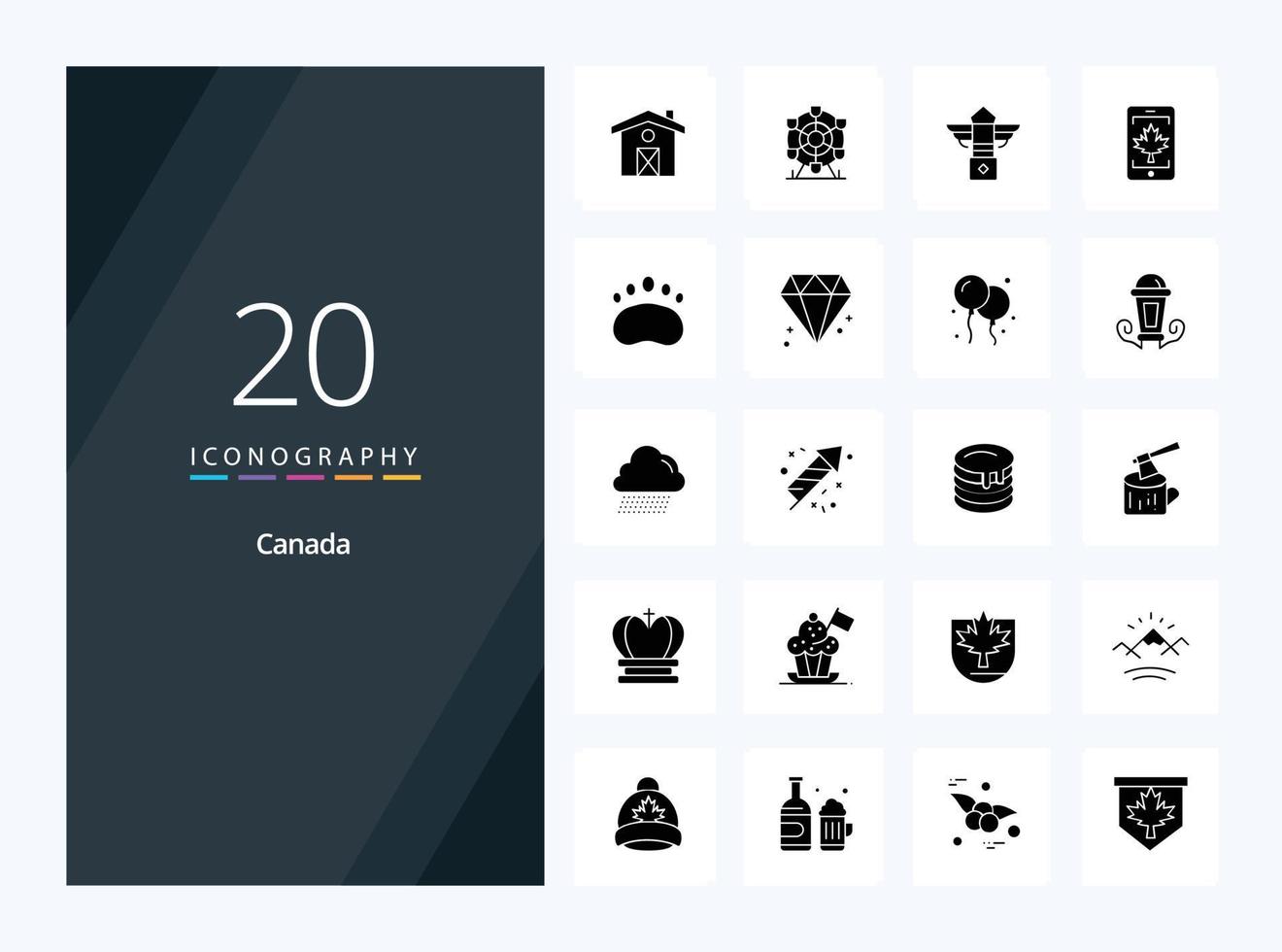 20 Canada Solid Glyph icon for presentation vector