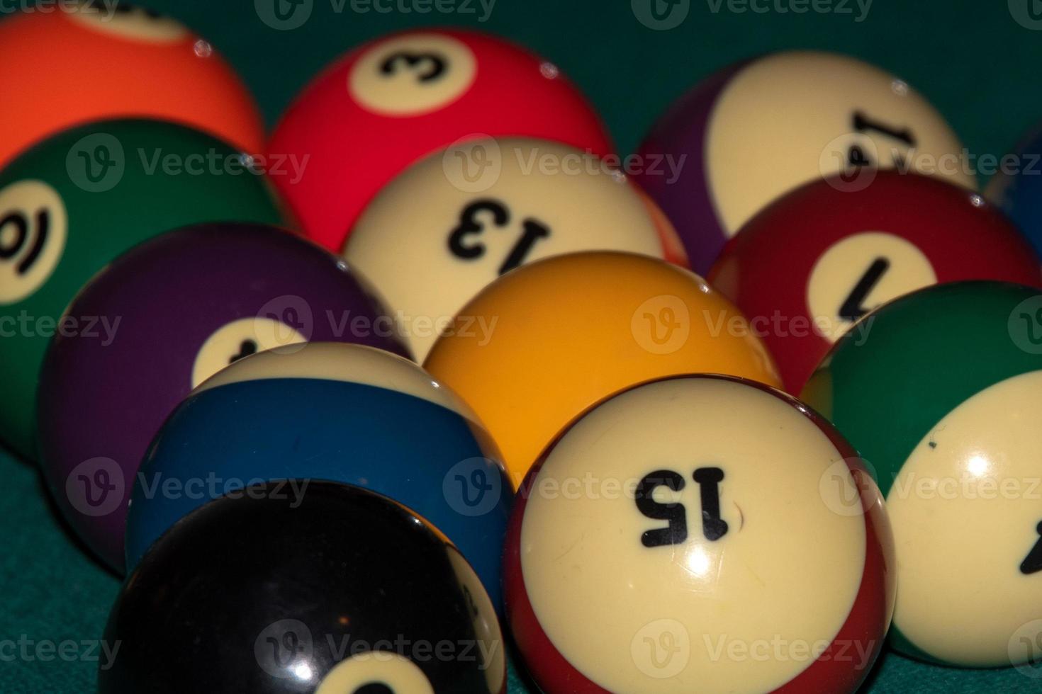Pool billiard old eight balls table photo