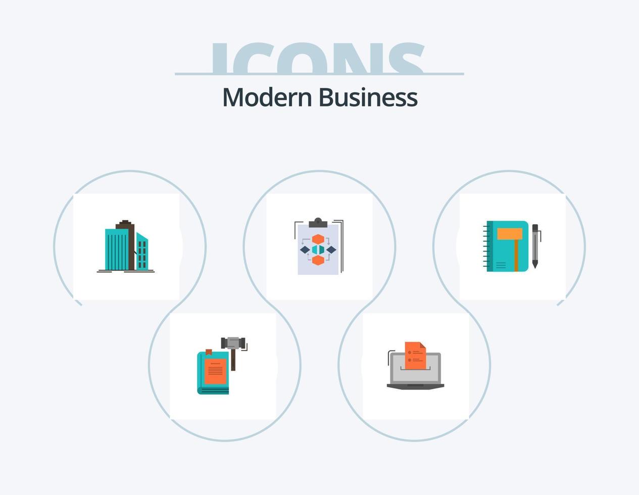 Modern Business Flat Icon Pack 5 Icon Design. business. architecture. business. skyscraper. skills vector