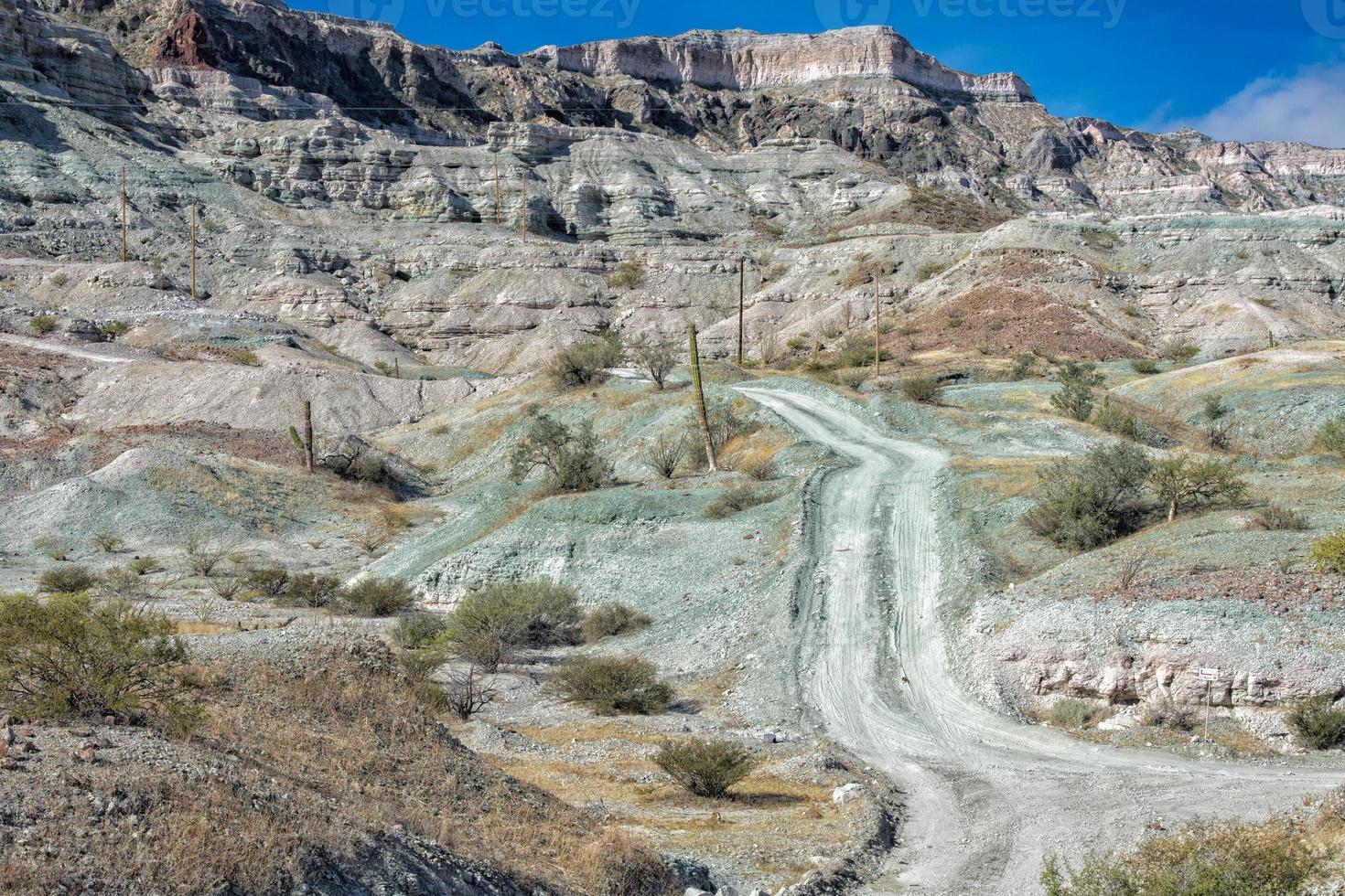 offroad in baja california landscape panorama desert road photo