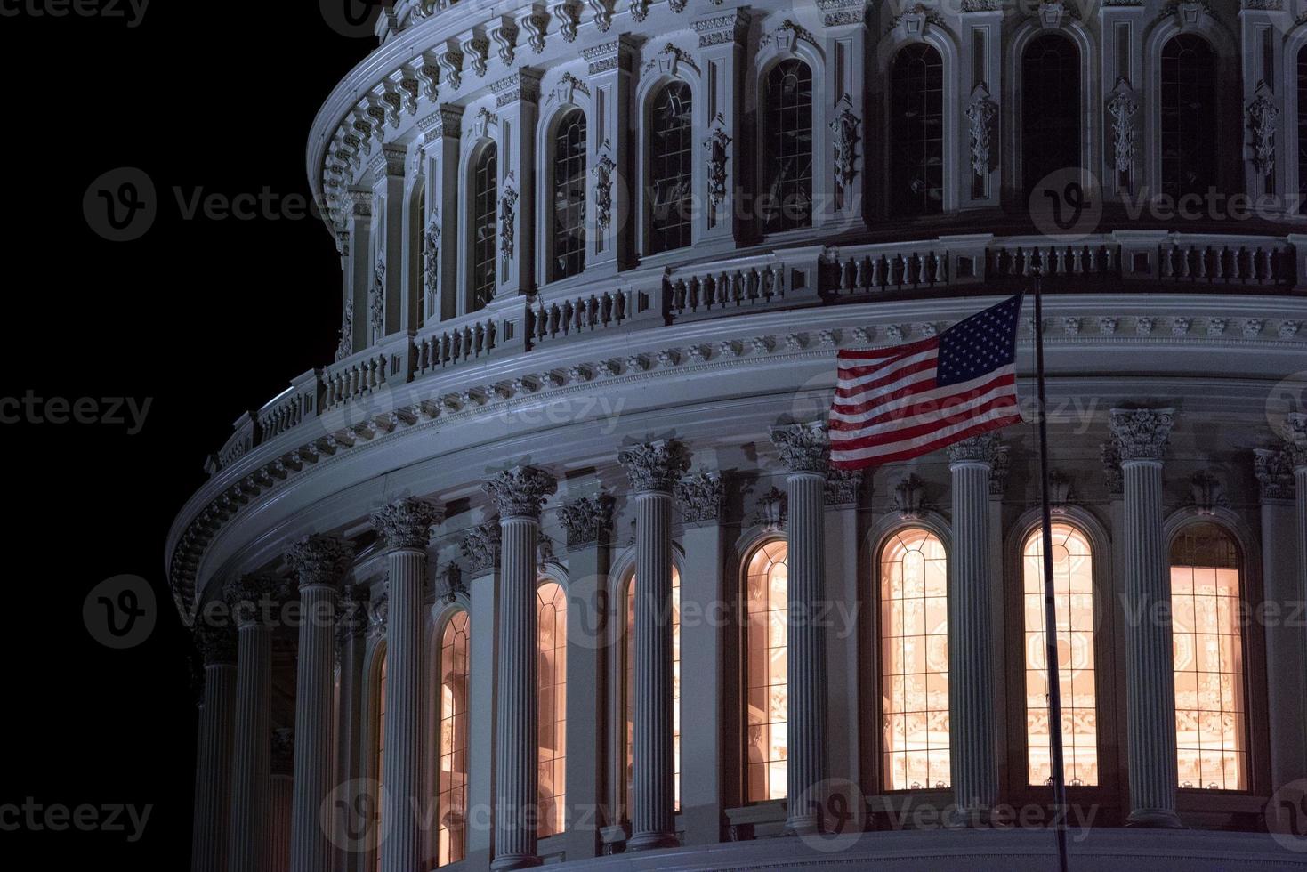 dc capitol at night in washington usa photo