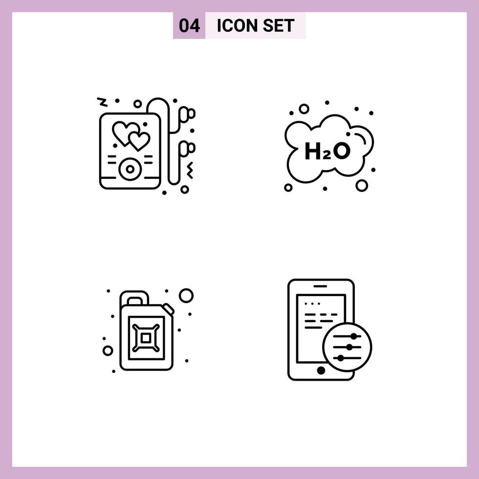 Universal Icon Symbols Group of 4 Modern Filledline Flat Colors of headphone gasoline cloud school gdpr Editable Vector Design Elements