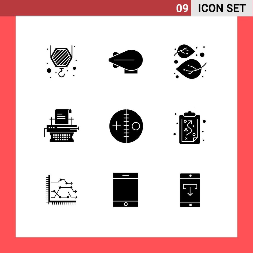 conjunto de 9 iconos modernos de la interfaz de usuario signos de símbolos para elementos de diseño vectorial editables de impresión de disfraces de naturaleza de muñeca punzante vector
