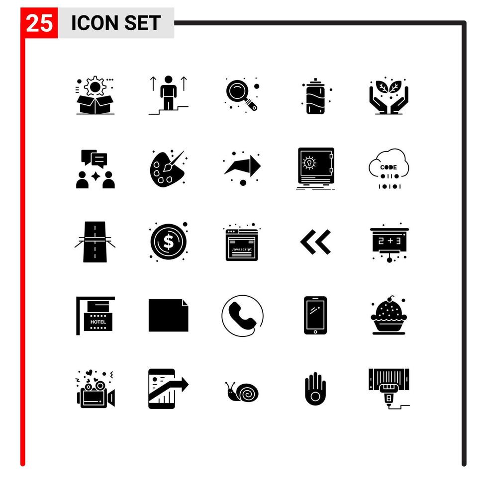 Group of 25 Solid Glyphs Signs and Symbols for protect summer man water zoom Editable Vector Design Elements